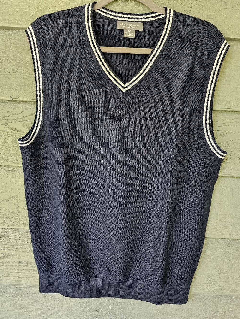 Daniel Cremieux 100% Supima Cotton Navy Blue V-Neck Sweater Vest Men's Size M